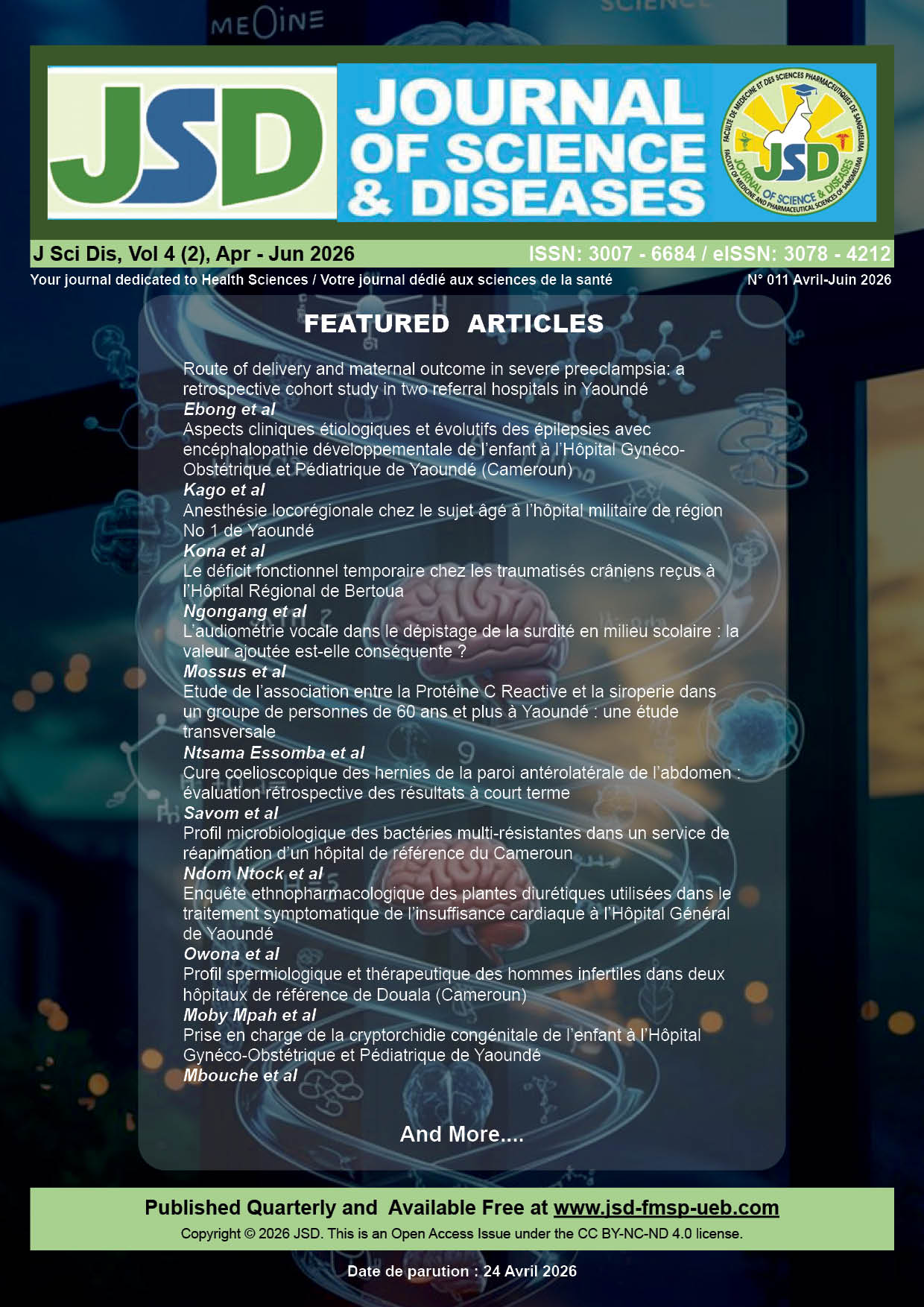 					View Vol. 4 No. 2 (2026): J Sci Dis
				